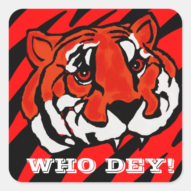 ORANGE AND BLACK STRIPES  SQUARE STICKER (Front)