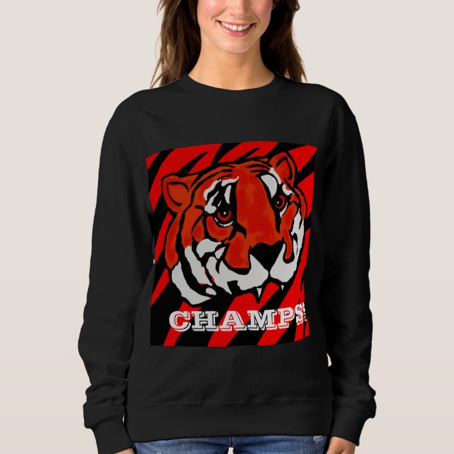 ORANGE AND BLACK STRIPES  SWEATSHIRT (Front)
