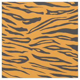 Orange and Black Tiger Stripe Tiled Fabric