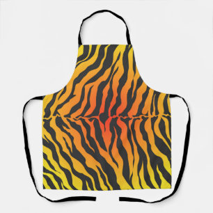 Orange and Black Tiger Stripes  Apron