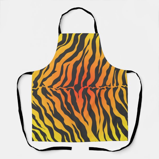 Orange and Black Tiger Stripes  Apron (Front)