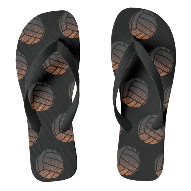 Orange and Black Volleyball Jandals (Footbed)