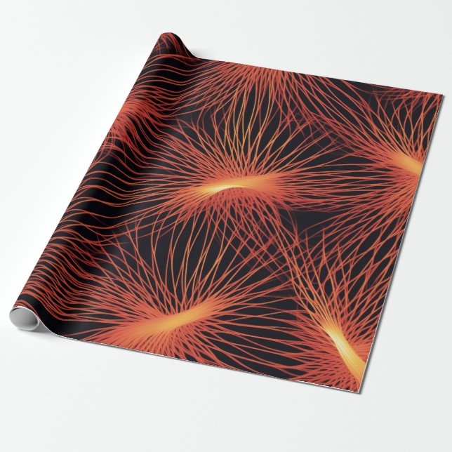 Orange and Black Wrapping Paper (Unrolled)