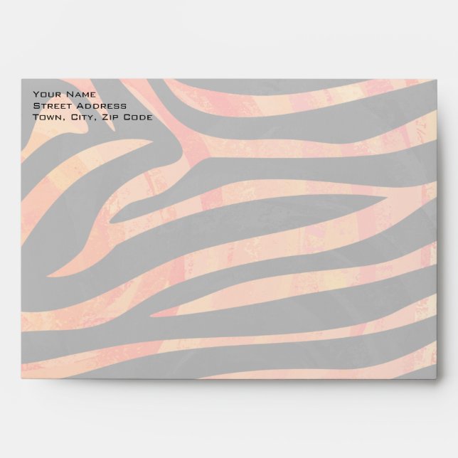 Orange and Black Zebra Monogram Envelopes (Front)