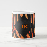 Orange and Black Zebra Monogram