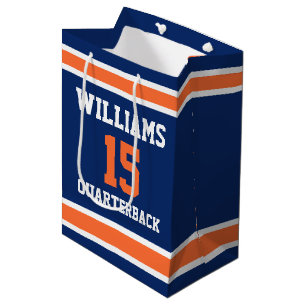 Orange and Blue 7” l x 4.5” w x 10” Medium Gift Bag