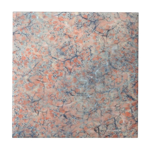 Orange and Blue Abstract  Tile (Front)