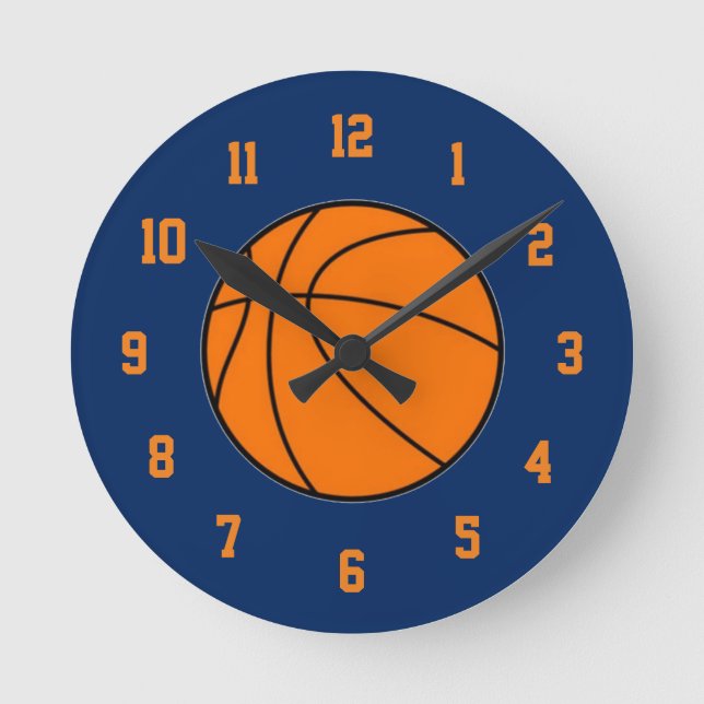 Orange and Blue Basketball Clock (Front)