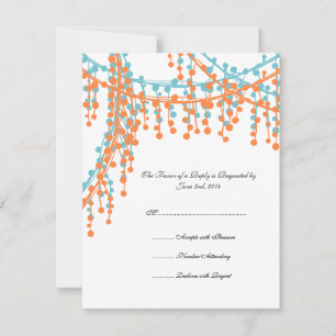 Orange and Blue Beaded Wedding Invitation RSVP