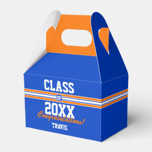 Orange and Blue Custom Graduation Favour Box