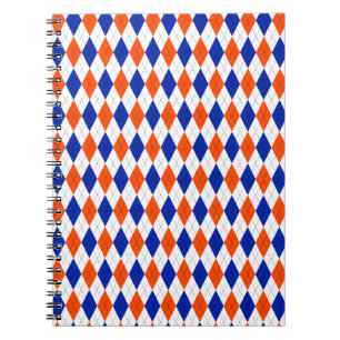 Orange and Blue Diamond Argyle Notebook