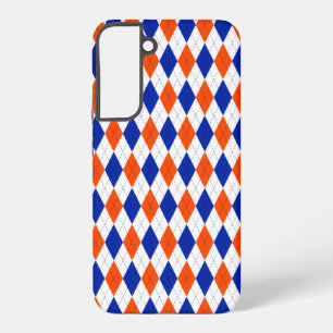 Orange and Blue Diamond Argyle Samsung Galaxy Case