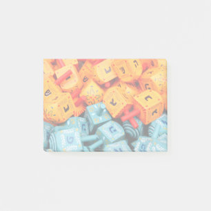 Orange and Blue Dreidels Post-it Notes
