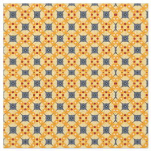 Orange and Blue geometric pattern Fabric