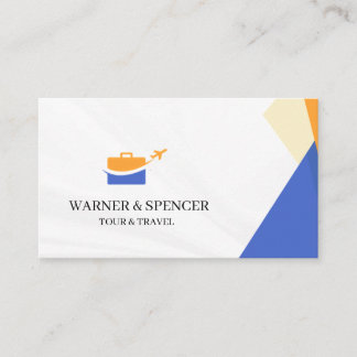 Orange and Blue Geometric Tour and Travel Business Card