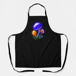 Orange and Blue Glowing Mushroom Apron
