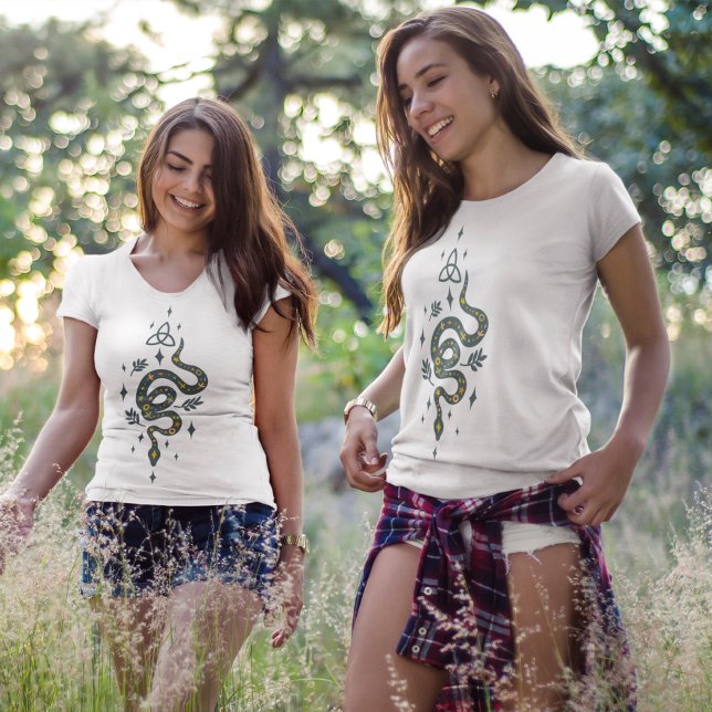 Orange and Blue-grey Halloween Snake Design Tri-Blend Shirt (Creator Uploaded)