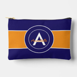 Orange and Blue Monogram Personalised Accessory Pouch
