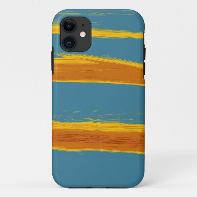 Orange and blue oil paint modern stripes graphic Case-Mate iPhone case (Back)