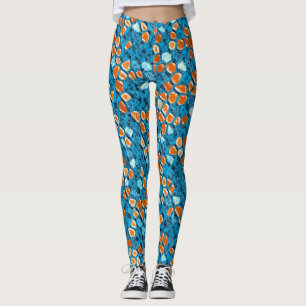 Orange and Blue Pattern Leggings
