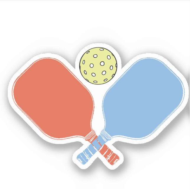 Orange and Blue Pickleball Paddle (Front)