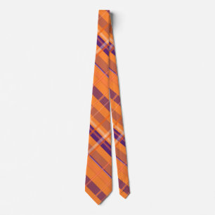 Orange and Blue Plaid Tie