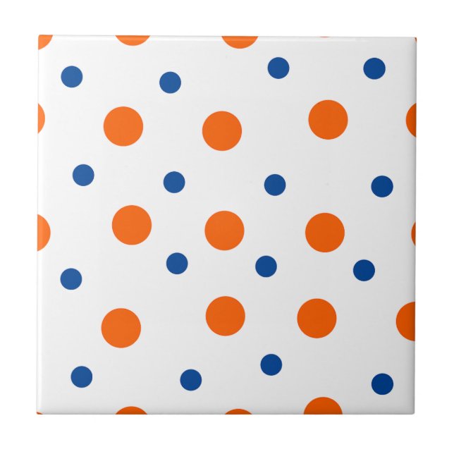 orange and blue polka dots tile (Front)