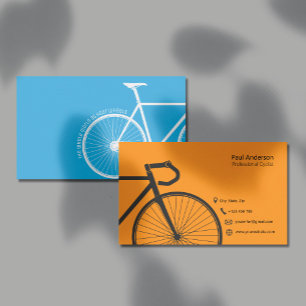 Orange And Blue Professional Cyclist Business Card