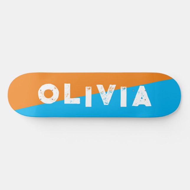orange and blue skateboard retro split (Horz)