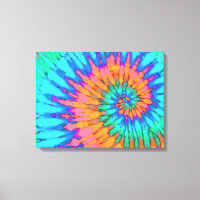 Orange and Blue Tie Dye 24"x18" Art