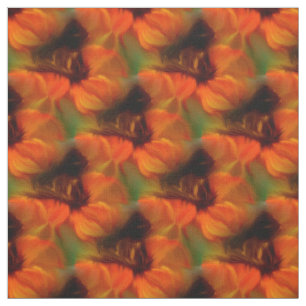 Orange And Brown Abstract Art Pattern Fabric