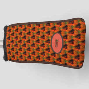 Orange And Brown Abstract Art Pattern Personalized Golf Head Cover