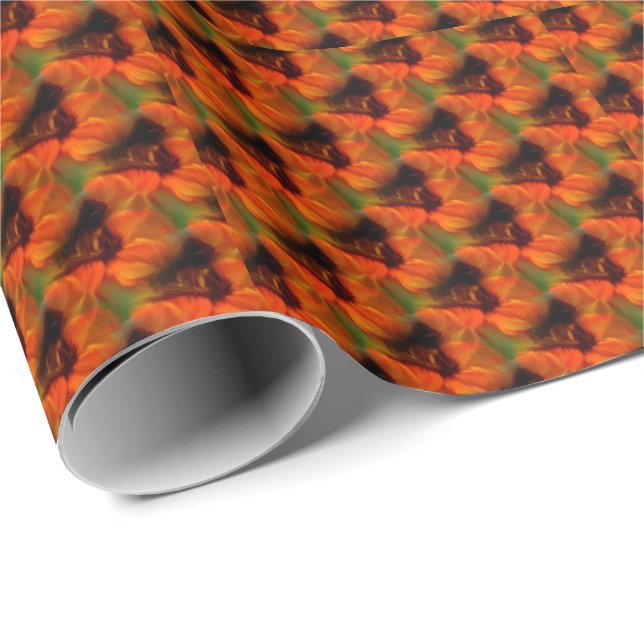Orange And Brown Abstract Art Pattern    Wrapping Paper (Roll Corner)