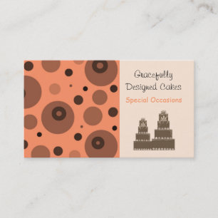 Orange and Brown Abstract Designer Cakes Business Card