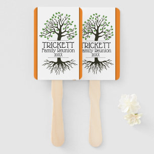 Orange and Brown Family Reunion Hand Fan