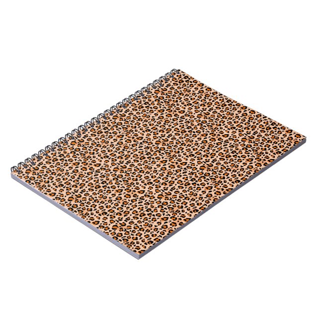 Orange and Brown Leopard Print Notebook (Left Side)