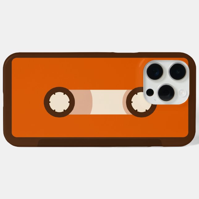 Orange and Brown Retro Cassette Tape Case-Mate iPhone Case (Back (Horizontal))