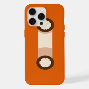 Orange and Brown Retro Cassette Tape iPhone 15 Pro Max Case