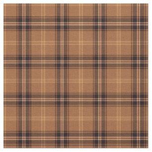 Orange and Brown Rustic Plaid Fabric