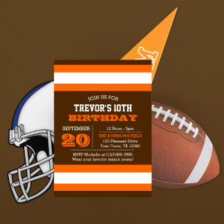 Orange and Brown Team Birthday Invitation