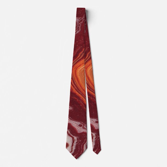 orange and burgundi fluid tie (Front)