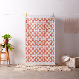 Orange and Burnt Orange Floral Pattern Fabric