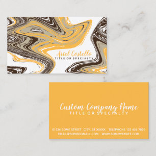 orange and chocolate strokes business card