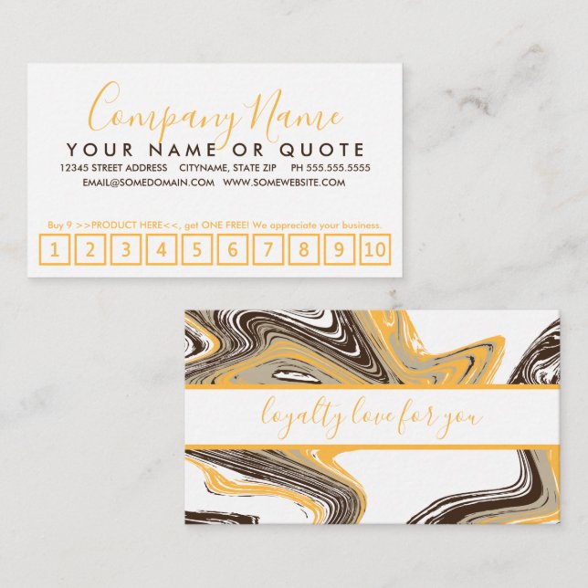 orange and chocolate strokes loyalty punch card (Front/Back)