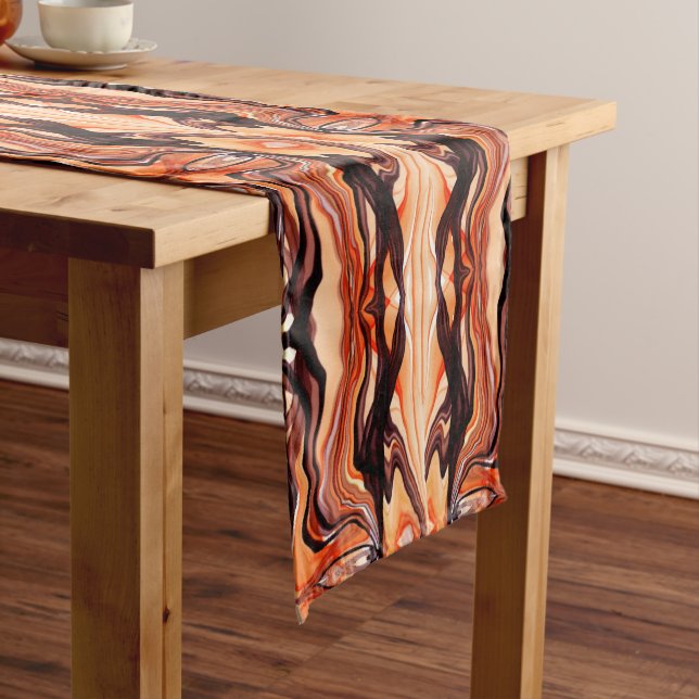 Orange and Coffee Cake Short Table Runner (In Situ)