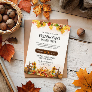 Orange and Cream Friendgiving Dinner Party Holiday Card
