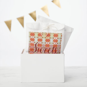 Orange And Deep Red Floral Paper Bag