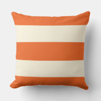 Orange and Ecru Stripe Pillow