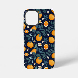 Orange and Floral Delight Pattern iPhone 12 Mini Case