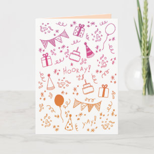 Orange And Fuschia Celebration Card